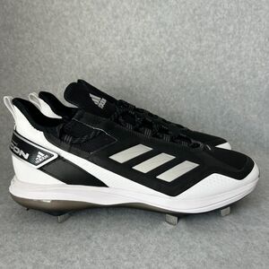 Adidas Icon 7 Boost Baseball Metal Cleats Black Silver Mens Size 12.5